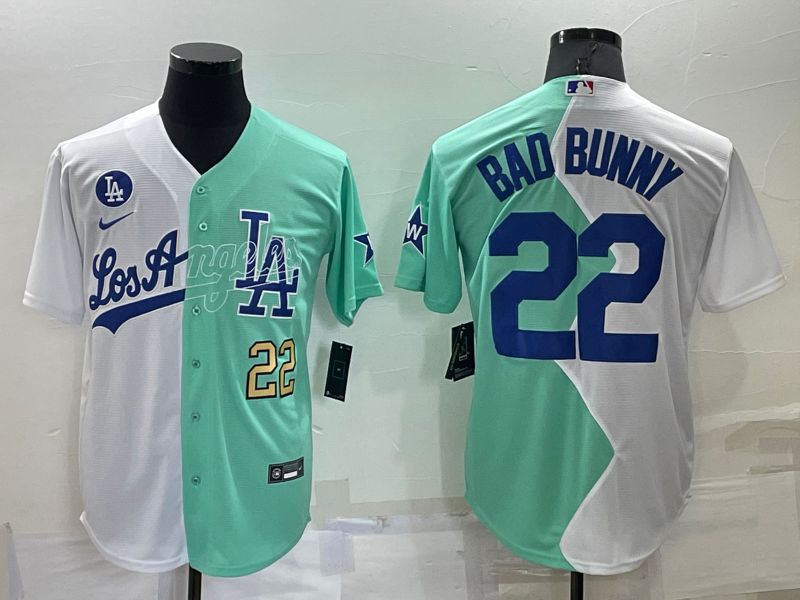 Men Los Angeles Dodgers #22 Bad bunny green white Nike 2022 MLB Jersey3->los angeles dodgers->MLB Jersey